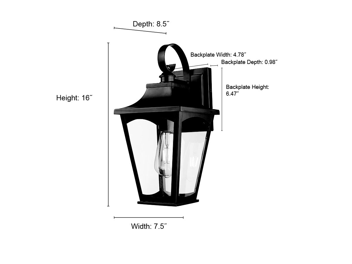 7.5'' Curry Powder Coated Black 1 Light Wall Sconce