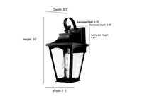 7.5'' Curry Powder Coated Black 1 Light Wall Sconce