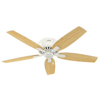 52 inch Newsome Fresh White Low Profile Ceiling Fan with LED Light Kit and Pull Chain