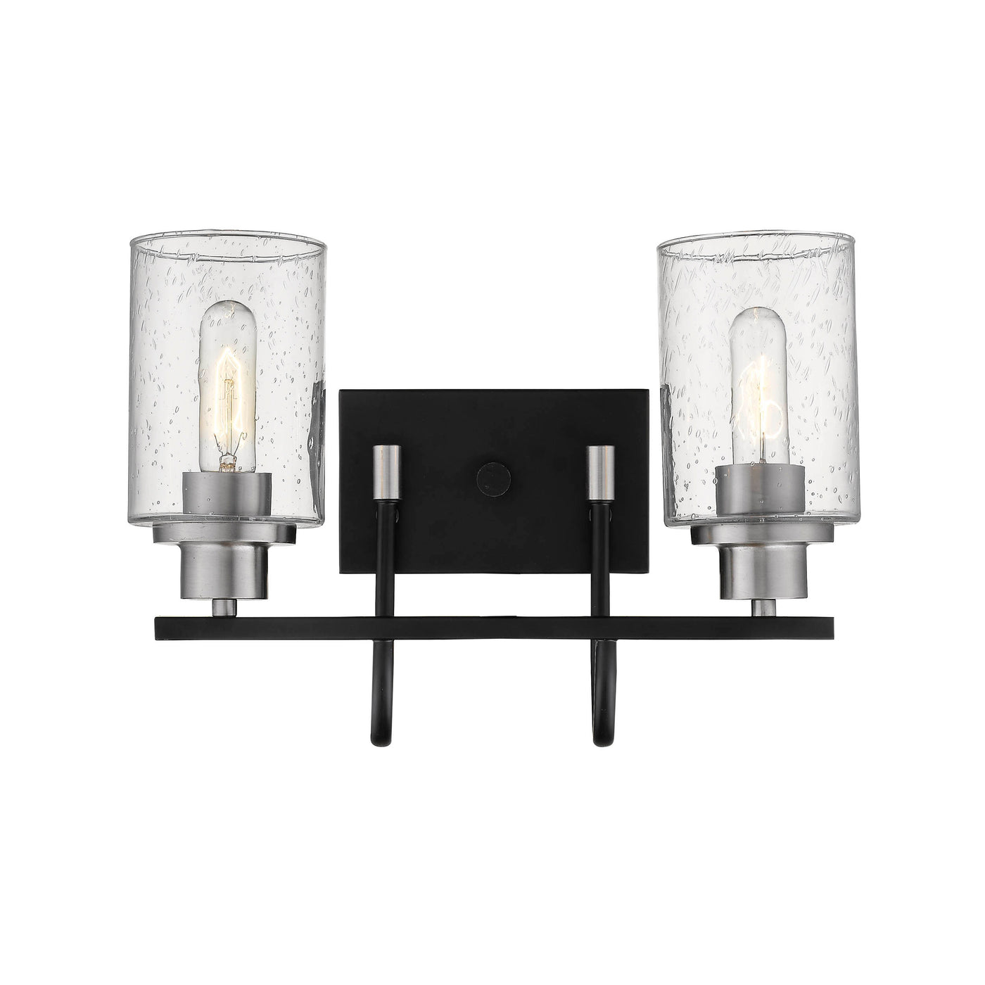 16'' Clifton Matte Black/Brushed Nickel 2 Light Bath Vanity