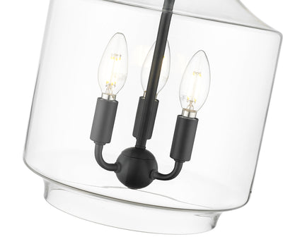 15.5'' Mahannah Matte Black 3 Light Pendant