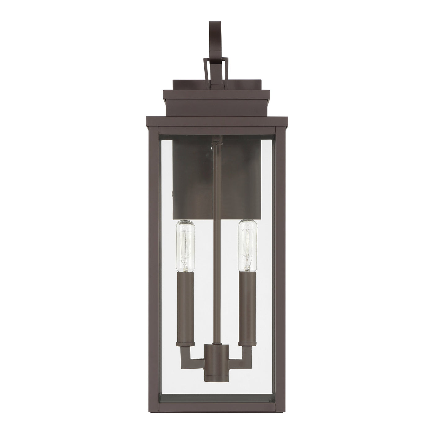 Hillside 20-inch 2-light Dark Bronze Exterior Wall Sconce with Clear Glass