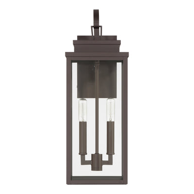 Hillside 20-inch 2-light Dark Bronze Exterior Wall Sconce with Clear Glass