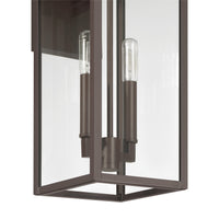 Hillside 20-inch 2-light Dark Bronze Exterior Wall Sconce with Clear Glass