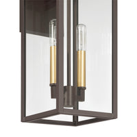 Hillside 20-inch 2-light Dark Bronze Exterior Wall Sconce with Clear Glass