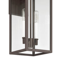 Hillside 20-inch 2-light Dark Bronze Exterior Wall Sconce with Clear Glass