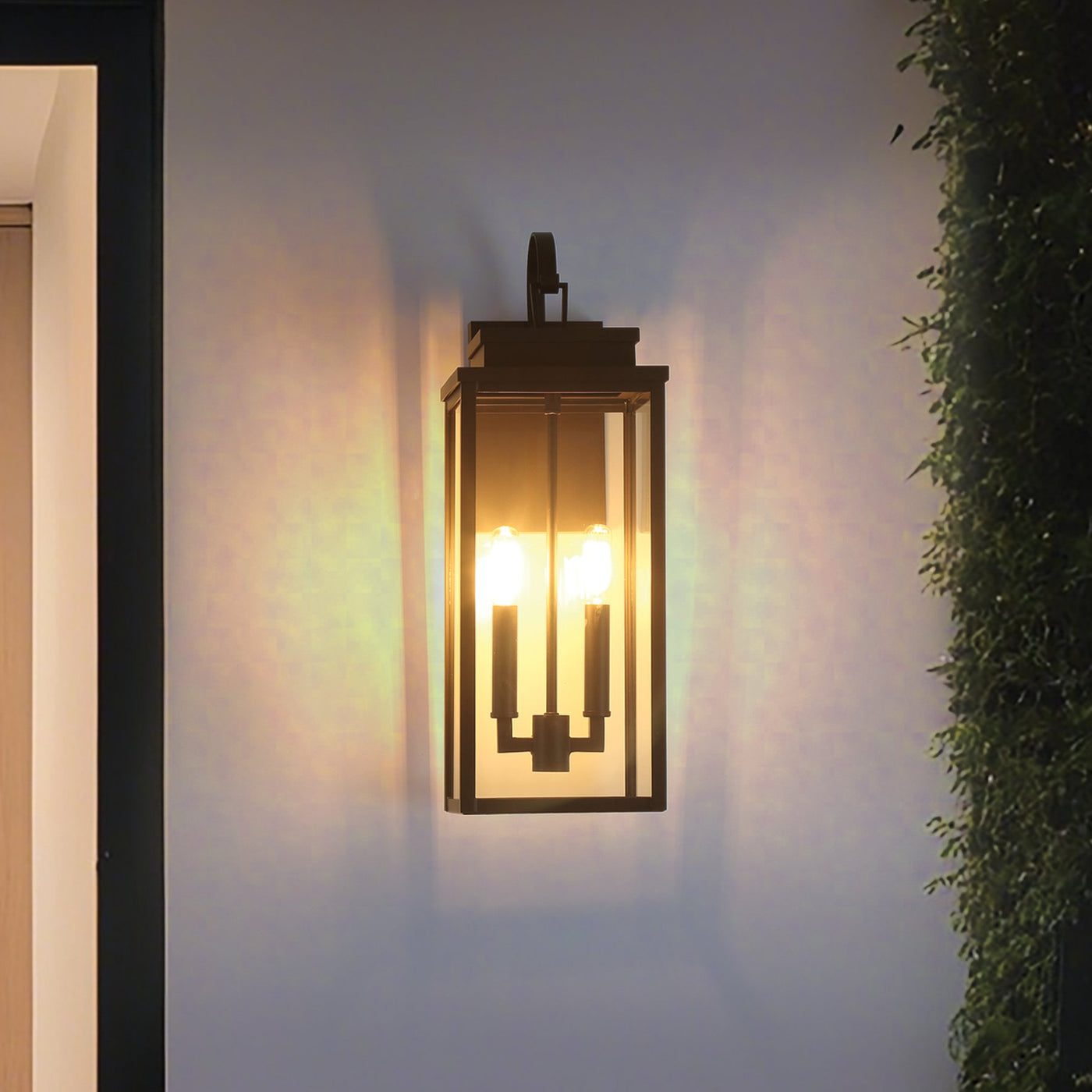 Hillside 20-inch 2-light Dark Bronze Exterior Wall Sconce with Clear Glass