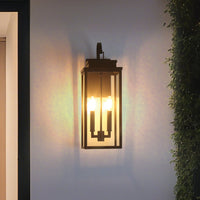 Hillside 20-inch 2-light Dark Bronze Exterior Wall Sconce with Clear Glass