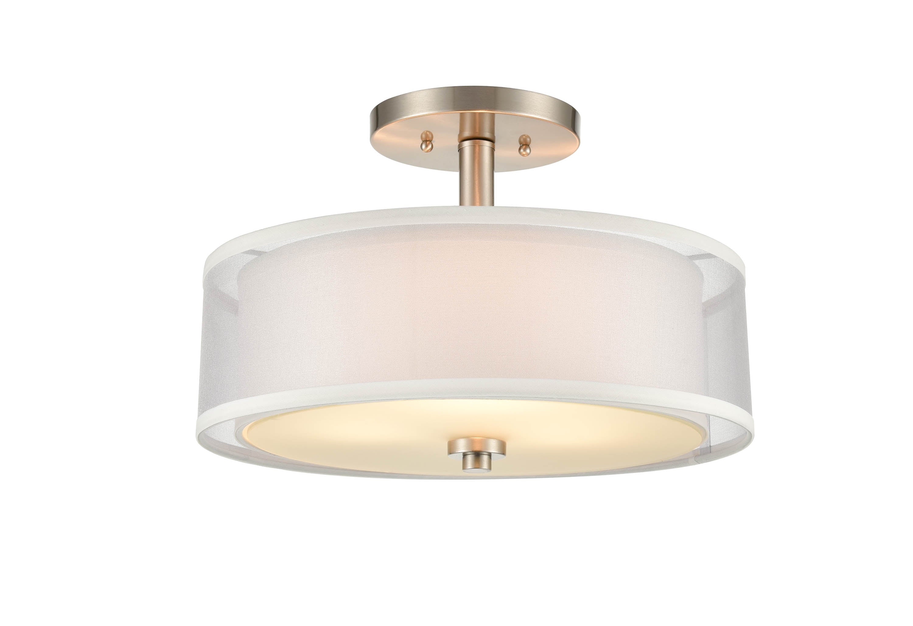 9.75'' None Brushed Nickel 3 Light Semi-Flush Mount