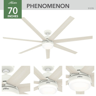 70 inch Phenomenon Wi-Fi ENERGY STAR® Matte White Ceiling Fan with LED Light Kit and Wall Control