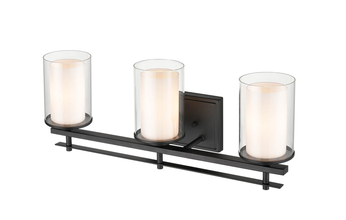 23'' Huderson Matte Black 3 Light Bath Vanity