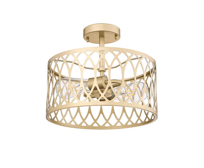 11'' Arelyn Painted Modern Gold 1 Light Semi-Flush Mount