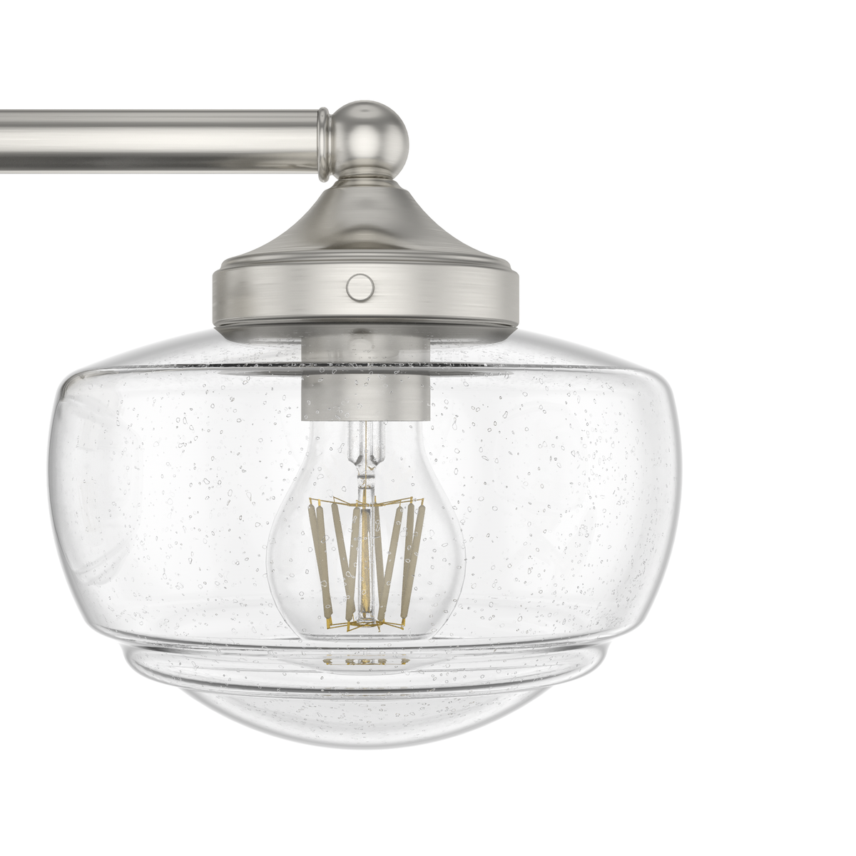 Saddle Creek 23.5-inch 3-light Brushed Nickel Vanity Light with Clear Seeded Glass