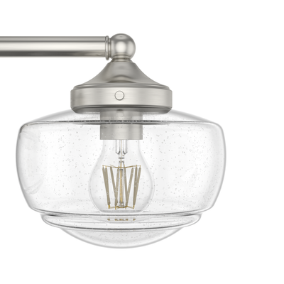 Saddle Creek 23.5-inch 3-light Brushed Nickel Vanity Light with Clear Seeded Glass