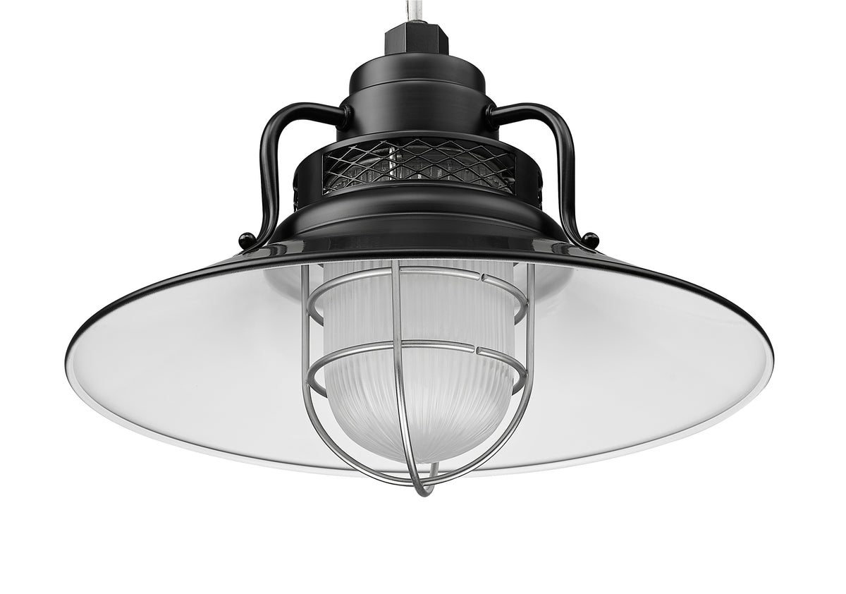 14'' Satin Black Metal R Series Railroad Shade