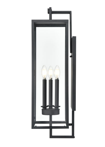 8'' Lamont Textured Black 3 Light Wall Sconce