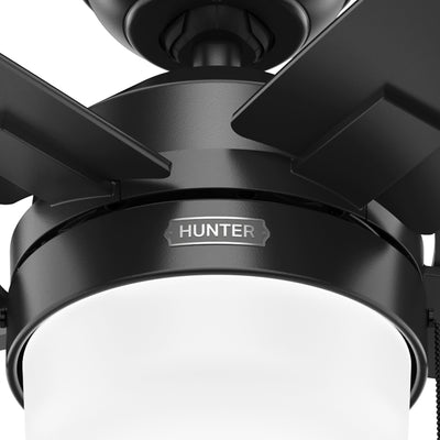 52 inch Anisten Matte Black Ceiling Fan with LED Light Kit and Pull Chain