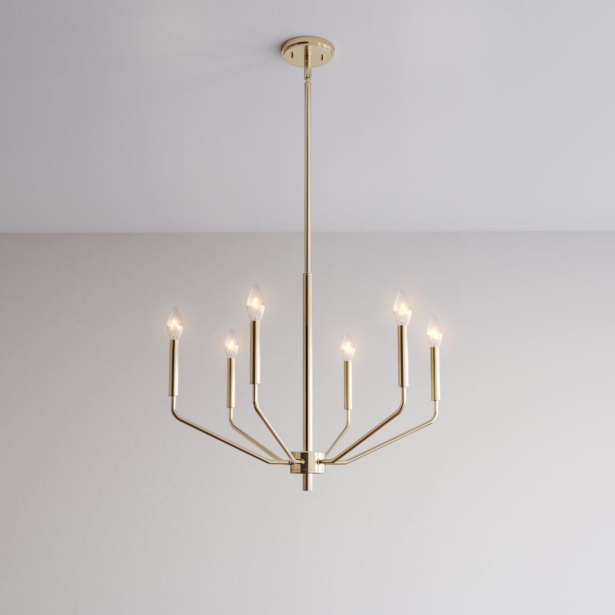 18.75'' Laurell Modern Gold 6 Light Chandelier