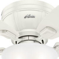 52 inch Kenbridge Fresh White Low Profile Ceiling Fan with LED Light Kit and Pull Chain