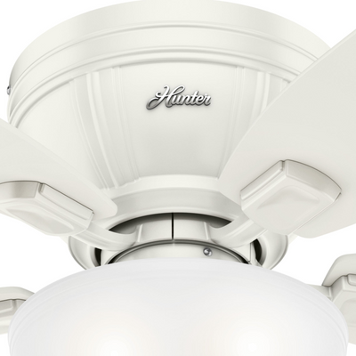 52 inch Kenbridge Fresh White Low Profile Ceiling Fan with LED Light Kit and Pull Chain
