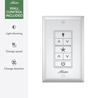 72 inch Downtown ENERGY STAR® Matte White Damp Rated Ceiling Fan and Wall Control