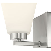 6.75-inch Strayhan Brushed Nickel 1-Light White Frosted Glass Wall Sconce