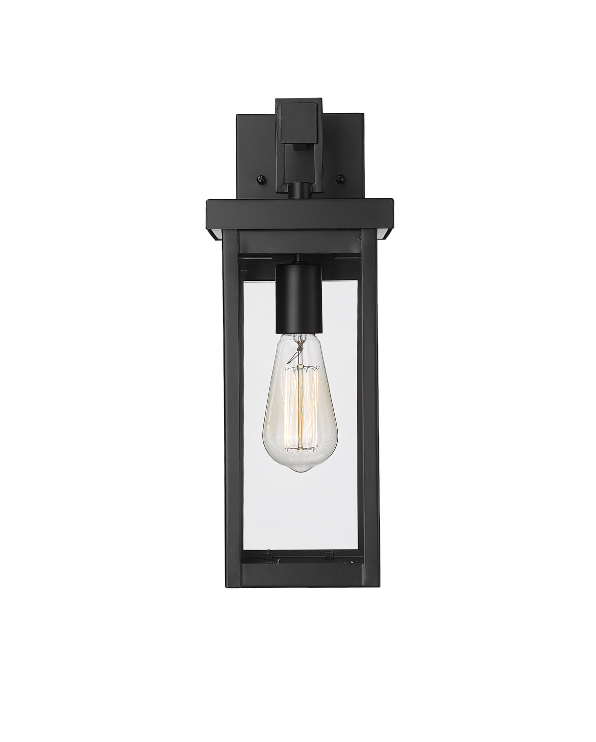 16-inch Barkeley Powder Coated Black 1-Light Outdoor Wall Sconce with Clear Glass