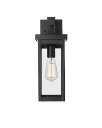 16-inch Barkeley Powder Coated Black 1-Light Outdoor Wall Sconce with Clear Glass