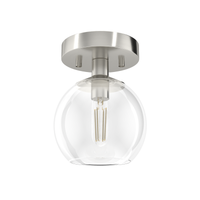Xidane 6-inch 1-light Brushed Nickel Globe Pendant with Clear Glass