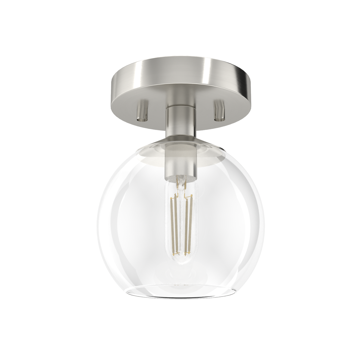 Xidane 6-inch 1-light Brushed Nickel Globe Pendant with Clear Glass