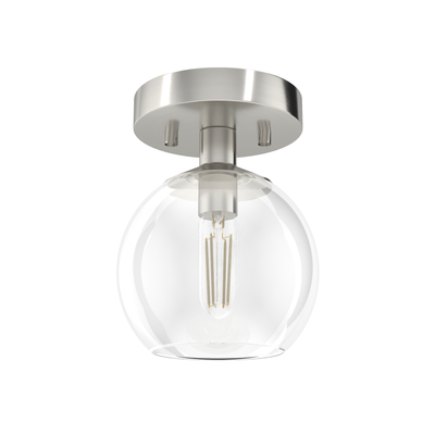Xidane 6-inch 1-light Brushed Nickel Globe Pendant with Clear Glass