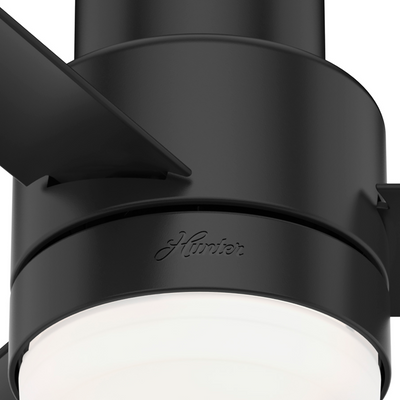 44 inch Gilmour Matte Black Low Profile Damp Rated Ceiling Fan with LED Light Kit and Handheld Remote