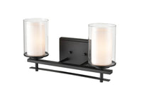 16'' Huderson Matte Black 2 Light Bath Vanity
