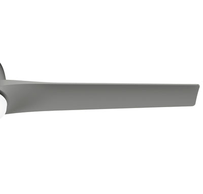 52 inch Gallegos Matte Silver Damp Rated Ceiling Fan with LED Light Kit and Wall Control