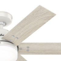 44 inch Pacer Fresh White Ceiling Fan with LED Light Kit and Handheld Remote