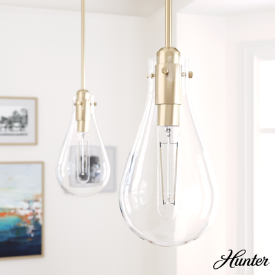 Lundin 7-inch 1-light Alturas Gold Pendant with Clear Glass
