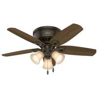 42 inch Builder New Bronze Low Profile Ceiling Fan with LED Light Kit and Pull Chain