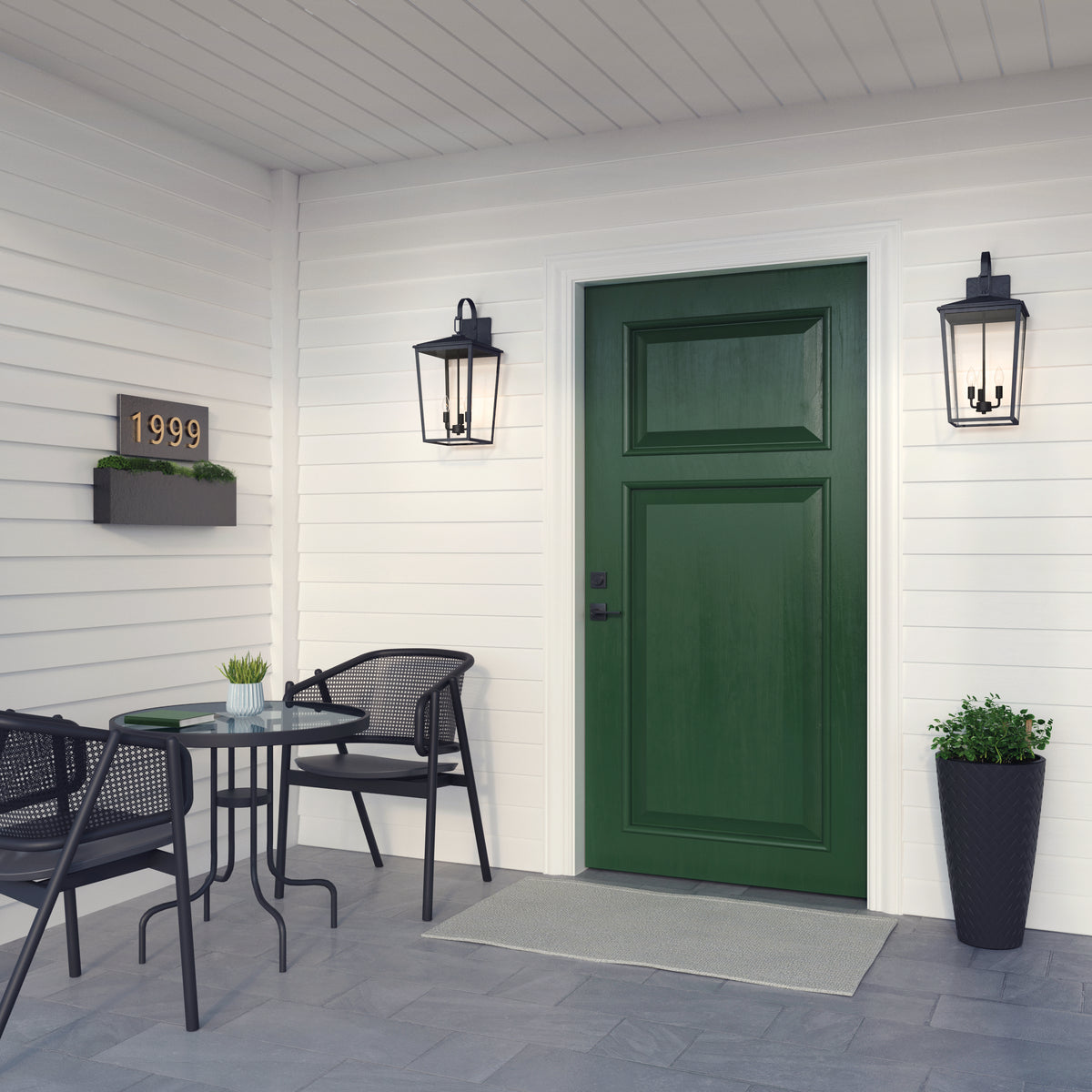 11'' Fetterton Powder Coated Black 3 Light Wall Sconce