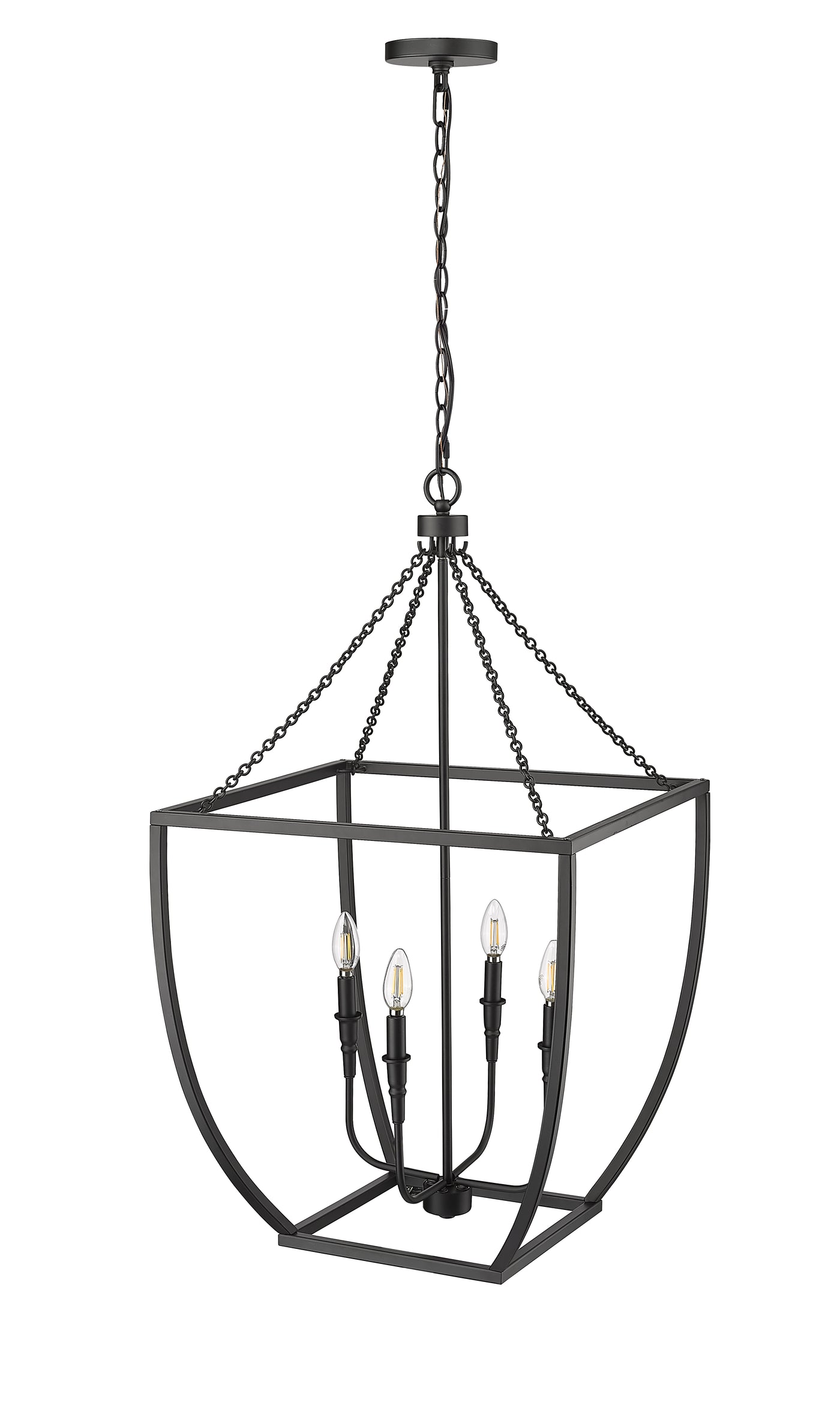36.87'' Kelsey Matte Black 4 Light Pendant