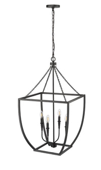 36.87'' Kelsey Matte Black 4 Light Pendant