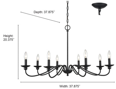 20.5'' Delvona Modern Gold 8 Light Chandelier