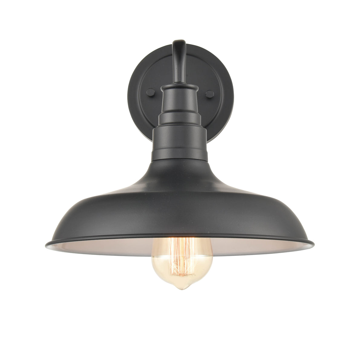12'' Milltown Powder Coated Black 1 Light Wall Sconce