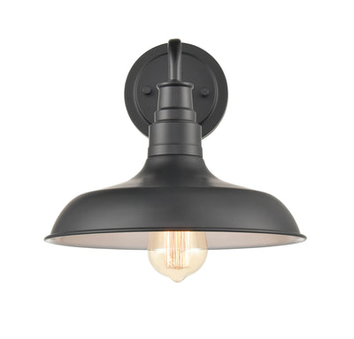 12'' Milltown Powder Coated Black 1 Light Wall Sconce