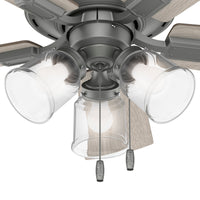 42 inch Crestfield Matte Silver Low Profile Ceiling Fan with LED Light Kit and Pull Chain