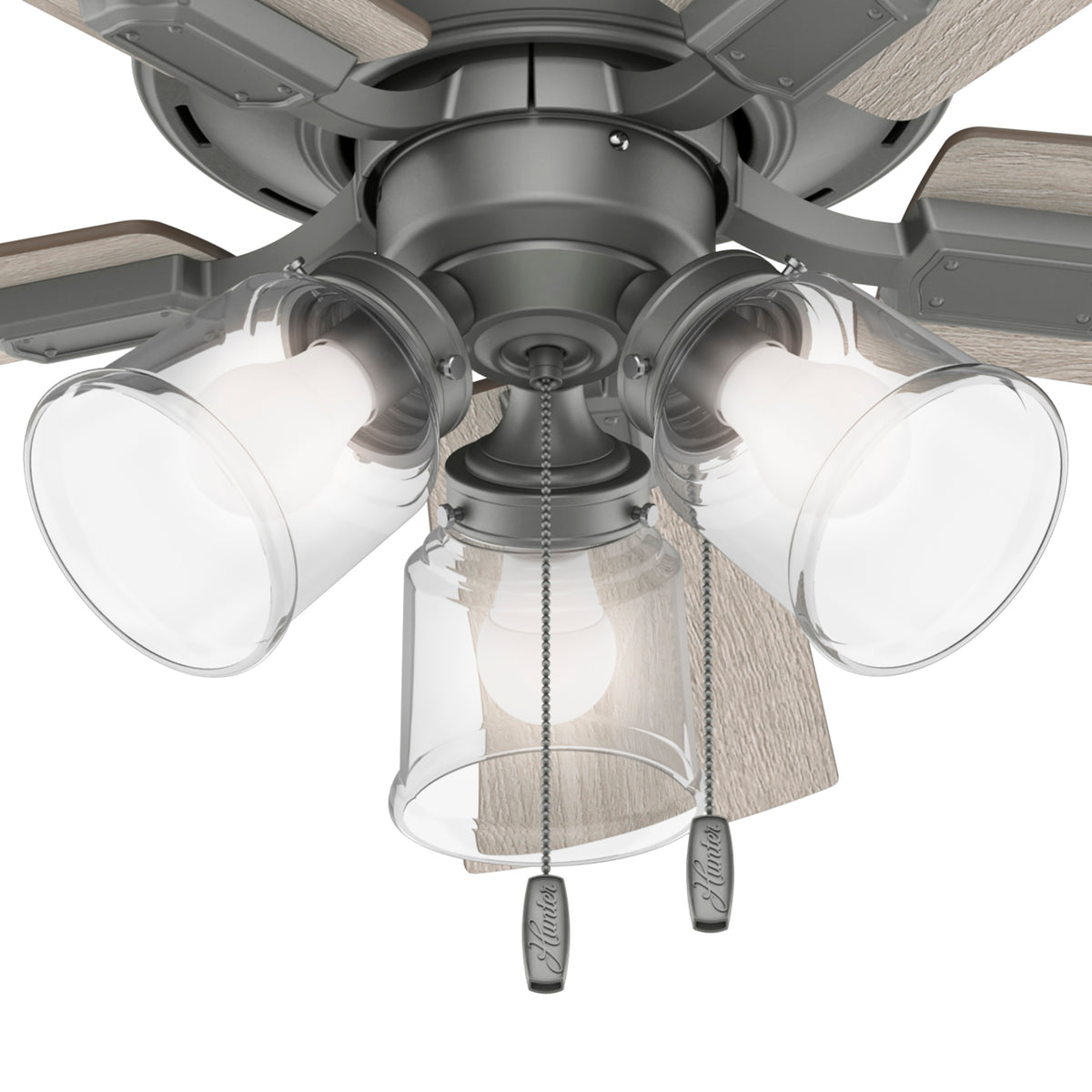 42 inch Crestfield Matte Silver Low Profile Ceiling Fan with LED Light Kit and Pull Chain