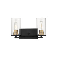 14.75'' Pasadena Matte Black/Heirloom Bronze 2 Light Bath Vanity