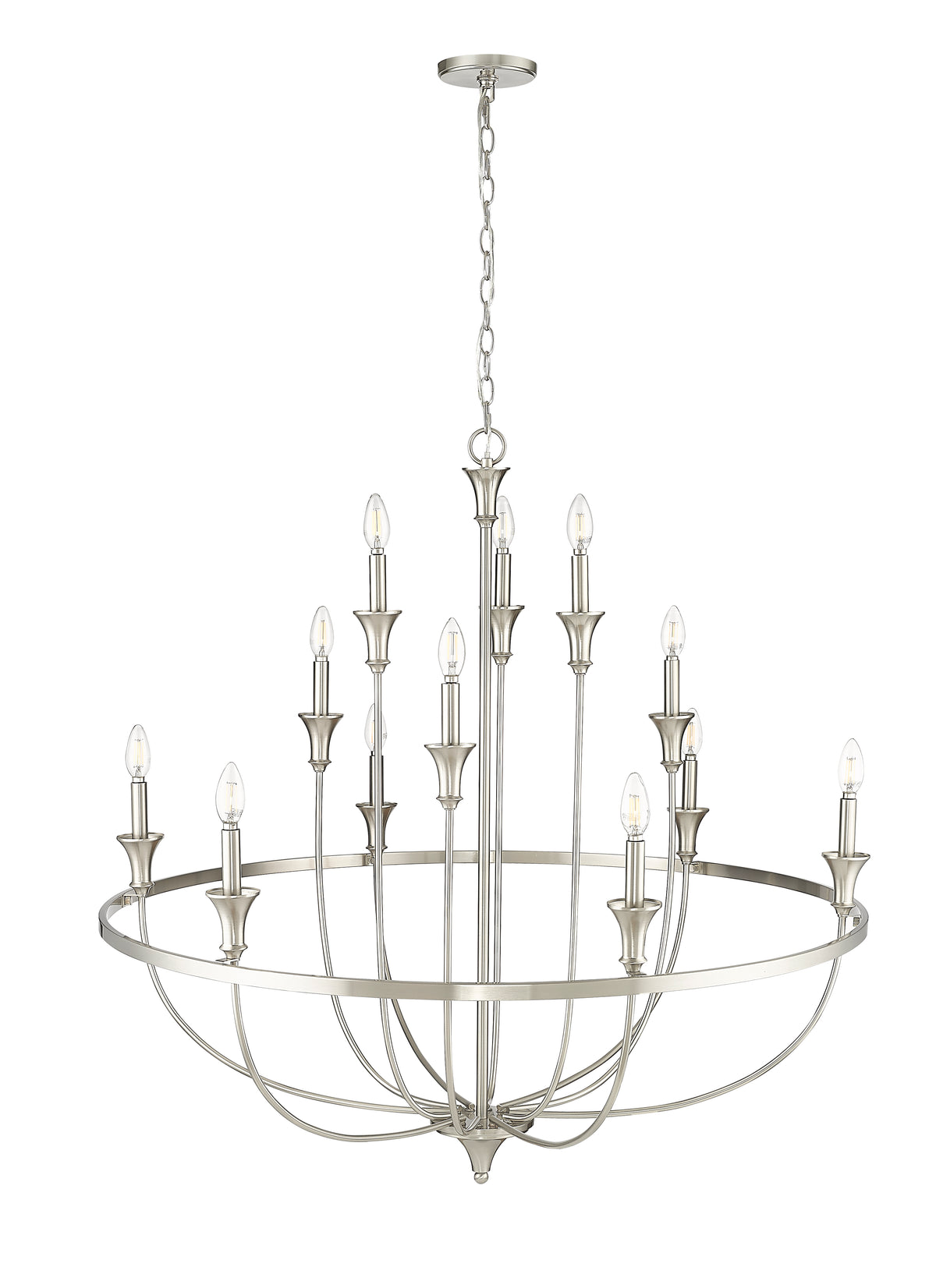40.2'' Emery Brushed Nickel 12 Light Chandelier
