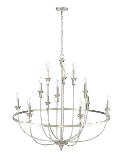 40.2'' Emery Brushed Nickel 12 Light Chandelier
