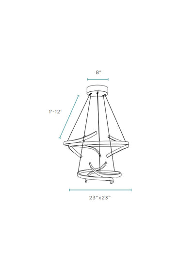 Beijing LED adjustable Round Chandelier | Chrome