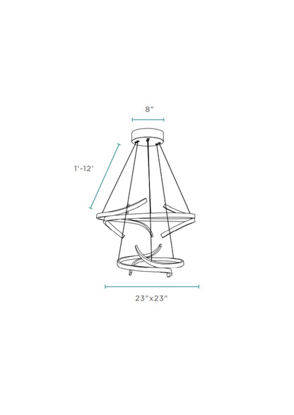 Beijing LED adjustable Round Chandelier | Chrome